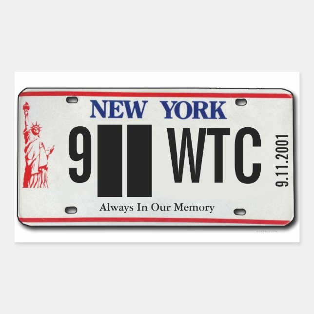911 Memorial NY License Plate Pegatina 2 (Anverso)