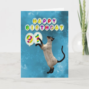 91.ª tarjeta de cumpleaños con gatos siameses