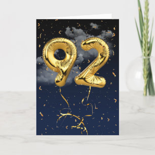 92.ª Tarjeta de Confetti y globo de oro de cumplea
