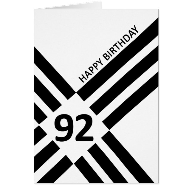 92.º cumpleaños de diseño de línea negra diagonal (Frente)