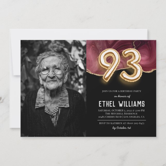 93.ª invitación a la fiesta de cumpleaños (Anverso)