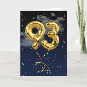 93.ª Tarjeta de Confetti y globo de oro de cumplea
