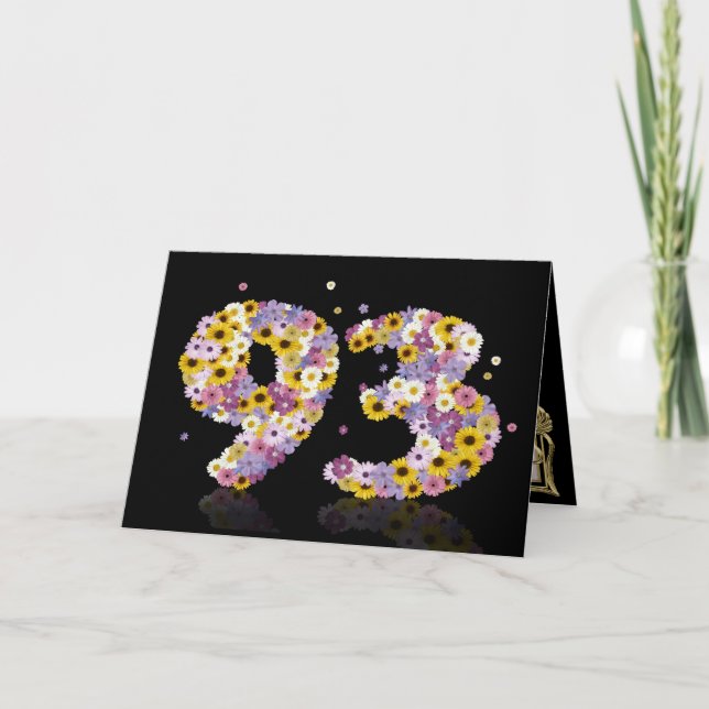 93.ª tarjeta de cumpleaños con letras floridas (Anverso)