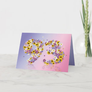 93.ª tarjeta de cumpleaños con letras floridas