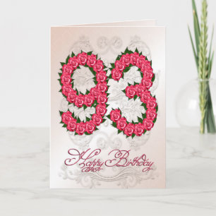 93.ª tarjeta de cumpleaños con rosas y hojas
