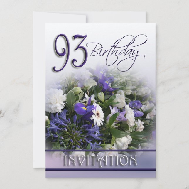 93.o Invitación de la fiesta de cumpleaños - ramo (Anverso)