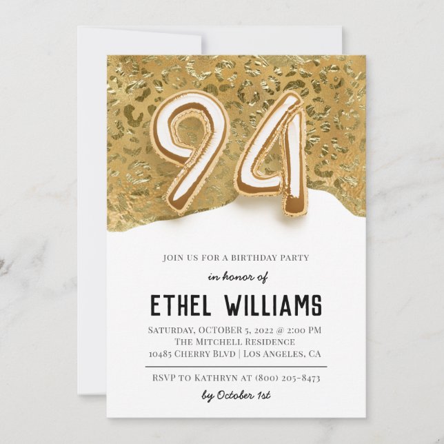 94.ª invitación a la fiesta de cumpleaños (Anverso)