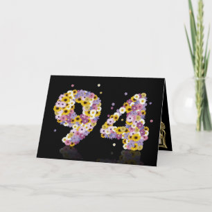 94.ª tarjeta de cumpleaños con letras floridas