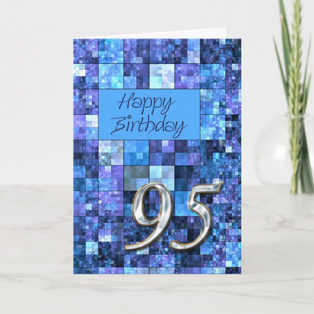 95ª tarjeta de cumpleaños con cuadrados abstractos (Anverso)