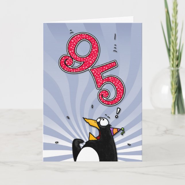 95º cumpleaños - Tarjeta de sorpresa para pingüino (Anverso)