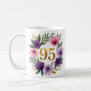 95.ª jarra de cumpleaños - corona floral con númer