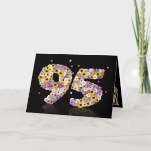 95.ª tarjeta de cumpleaños con letras floridas