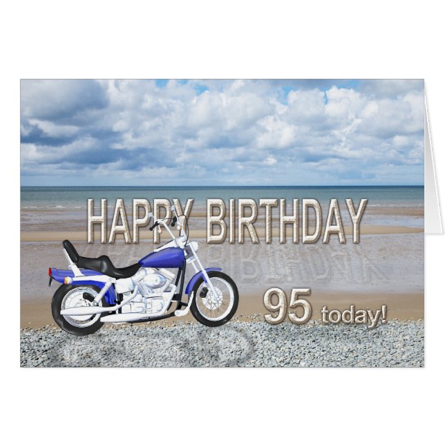 95.ª tarjeta de cumpleaños con moto (Anverso (Horizontal))