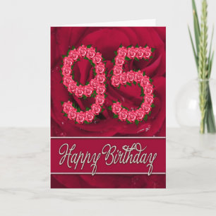 95.ª tarjeta de cumpleaños con rosas y hojas