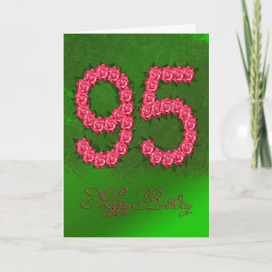 95.ª tarjeta de cumpleaños con rosas y hojas