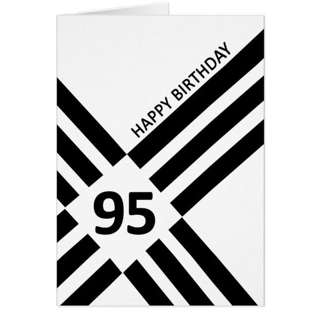 95.º cumpleaños de Diagonal Black Line Design (Frente)