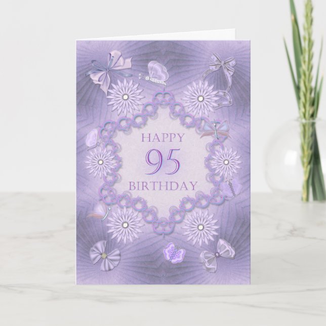 95.a tarjeta de cumpleaños con las flores de la (Anverso)
