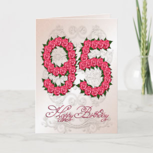 95.a tarjeta de cumpleaños con los rosas y las