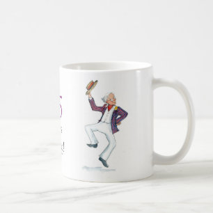 "95 años" de taza de café joven