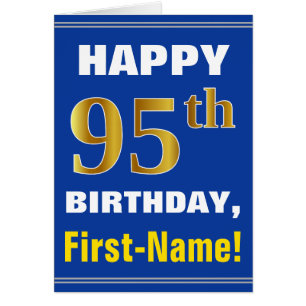 95.o cumpleaños del oro intrépido, azul, falso con
