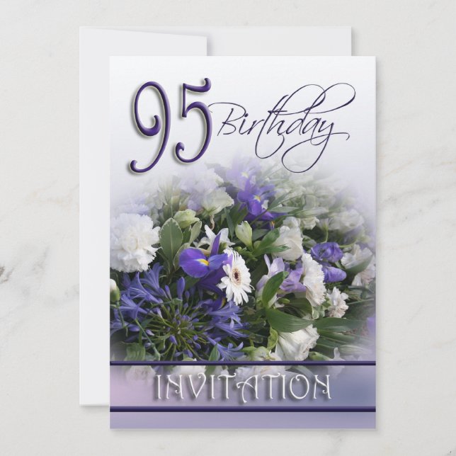 95.o Invitación de la fiesta de cumpleaños - ramo (Anverso)