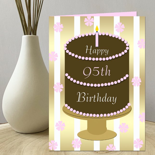 95.o Torta de la tarjeta de cumpleaños en rosa (Subido por el creador)