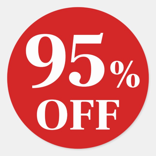 95% OFF Pegatina de redondeo clásico de fondo rojo (Anverso)