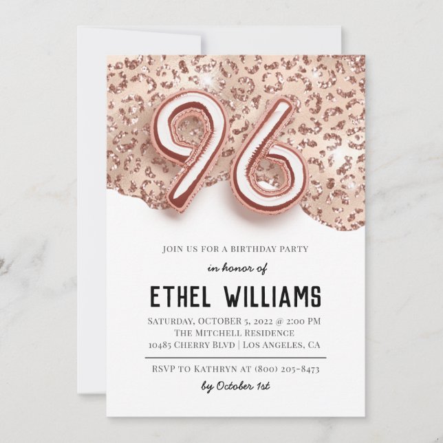 96.ª invitación a la fiesta de cumpleaños (Anverso)