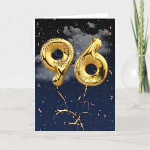 96.ª Tarjeta de Confetti y globo de oro de cumplea