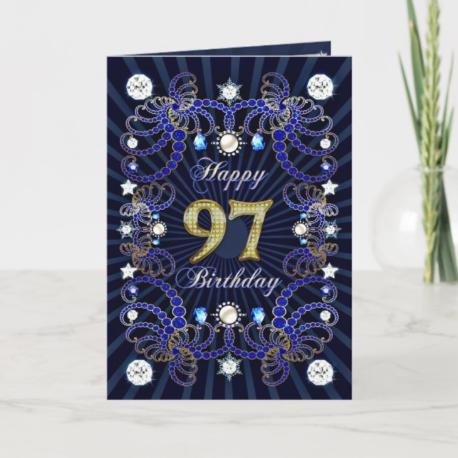 97.a tarjeta de cumpleaños con las masas de joyas (Anverso)