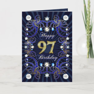97.a tarjeta de cumpleaños con las masas de joyas