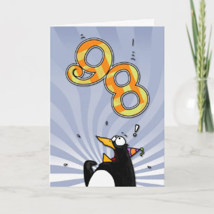 98 cumpleaños - Tarjeta de sorpresa para pingüinos