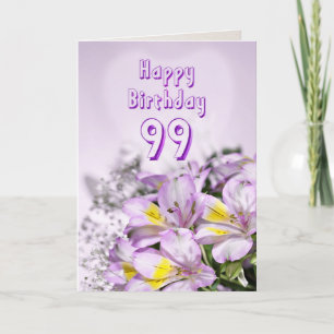 99.ª tarjeta de cumpleaños con flores de lirio de