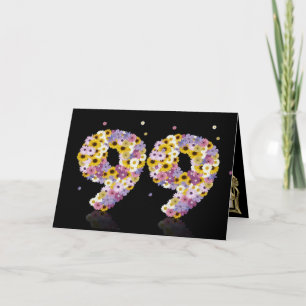 99.ª tarjeta de cumpleaños con letras floridas