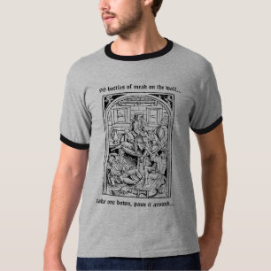 99 botellas de aguamiel en la camiseta de la pared
