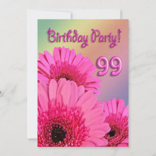99.o Invitación de la fiesta de cumpleaños con las