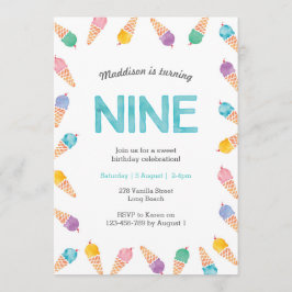 9.ª fiesta de cumpleaños | Invitación a la helada