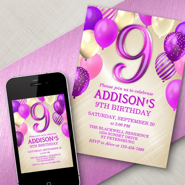 9.ª invitación a los globos rosados (Subido por el creador)