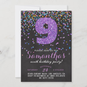 9.ª Invitación al Confetti de Cumpleaños