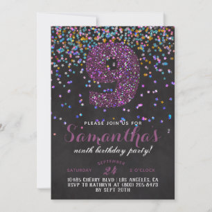 9.ª Invitación al Confetti de Cumpleaños