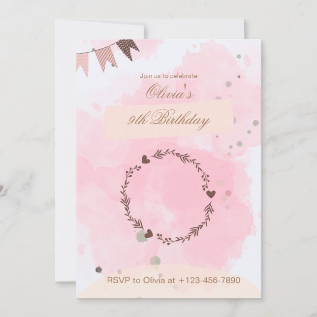 9.ª invitación de cumpleaños (Anverso)