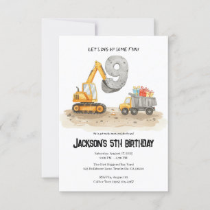 9.ª Invitación de cumpleaños del niño de la constr