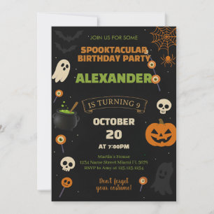 9.ª invitación de Halloween de cumpleaños   Famoso