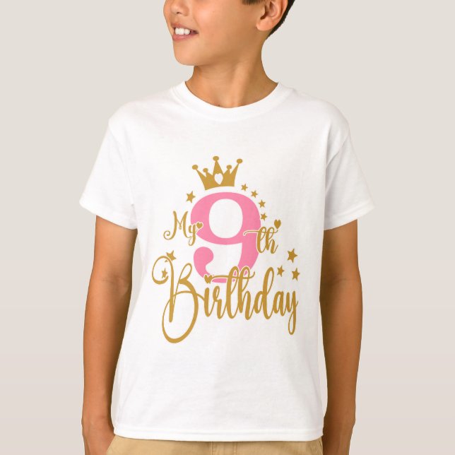 9.ª Princesa de Cumpleaños Camiseta (Anverso)