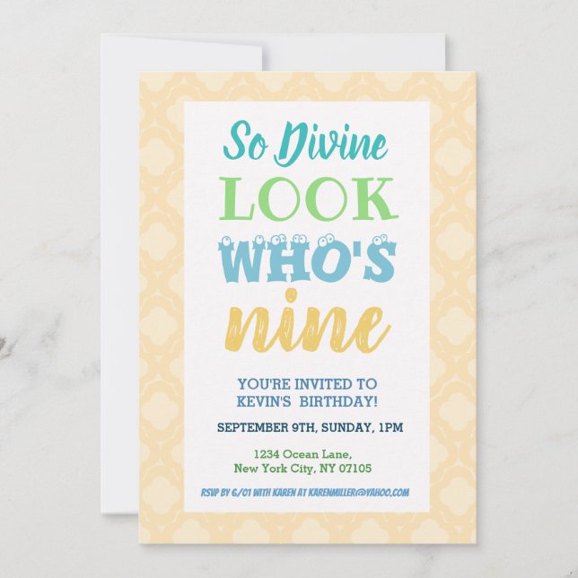 9.ª redacción de la invitación al cumpleaños (Anverso)