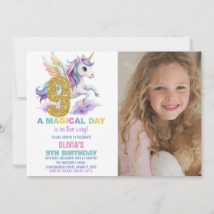9.º Día de Invitaciones a Cumpleaños de Unicornio 
