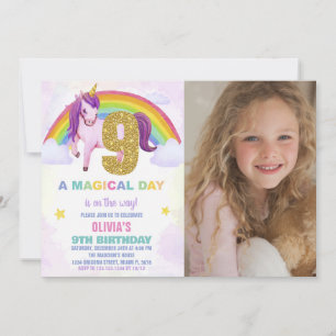 9.º Día de Invitaciones a Cumpleaños de Unicornio 