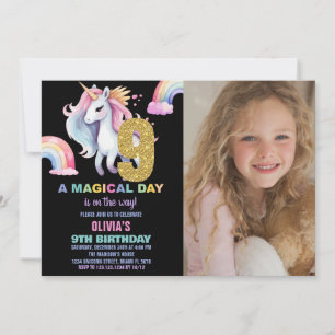 9.º Día de Invitaciones a Cumpleaños de Unicornio