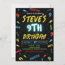 9.º Fiesta de invitaciones de cumpleaños