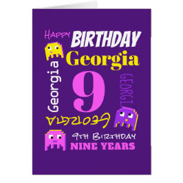 9.º juego de píxeles rosa amarillo nombre personal